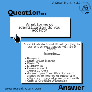 Acceptable forms of identification for notary